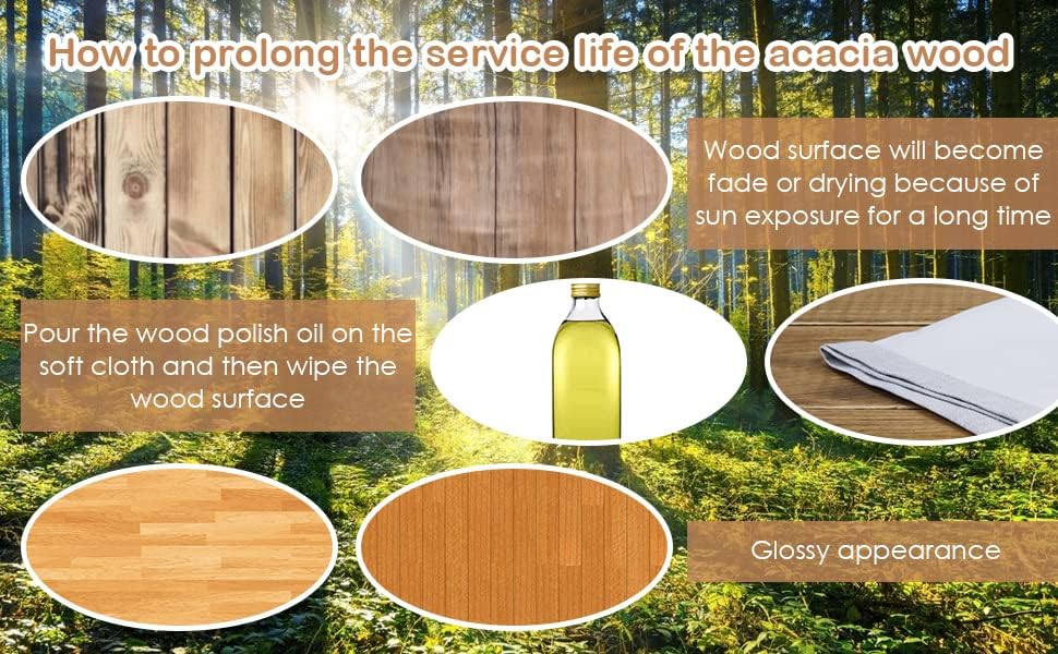 happygrill 46 gallon acacia wood deck box, outdoor, view 9