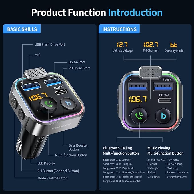 UNBREAKcable Bluetooth FM Transmitter - Image 7