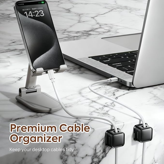 Cord Organizer Holder, 6 Pack Magnetic Desk Cable Clips Management, Hide Phone - Image 5