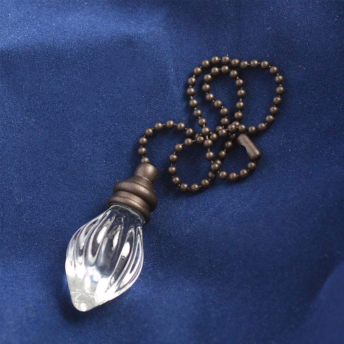 Ceiling Fan Pull Chains Ornaments 12 Inches Light Pull Chains with Acrylic Pendant Decorative Extensions for Ceiling Light Lamp Fan Chain(Bronze) 2 Pcs