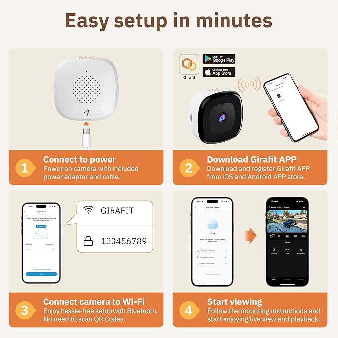 Girafit 3MP 2K Window Camera, 2.4GHz & 5GHz WiFi Indoor Cameras - Image 9