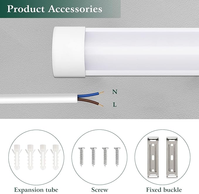 colmeguna 1 Packs 4FT LED Batten Light, Ultra-Thin Slim Ceiling Surface Mounted - Image 7