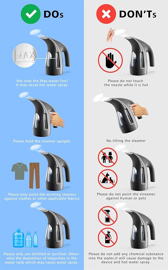 HiLIFE Steamer for Clothes, Portable Handheld Design, 240ml Big Capacity - Image 7