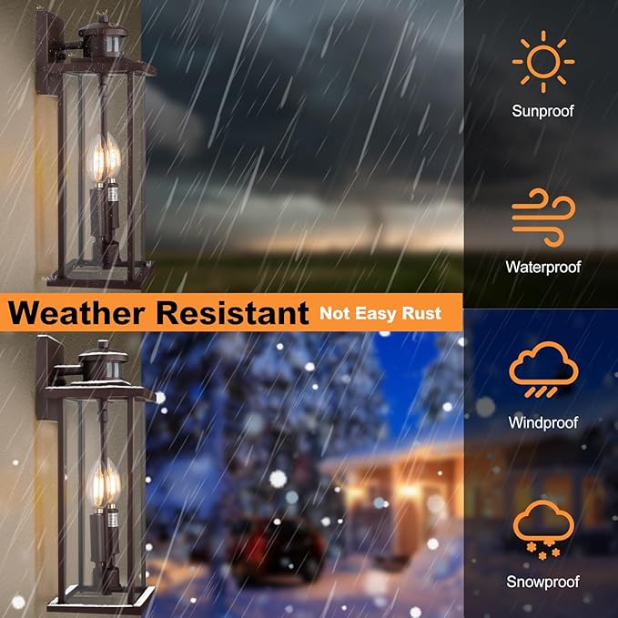 SIAFAVOI Motion Sensor Outdoor Wall Lights, Compatible - Image 7