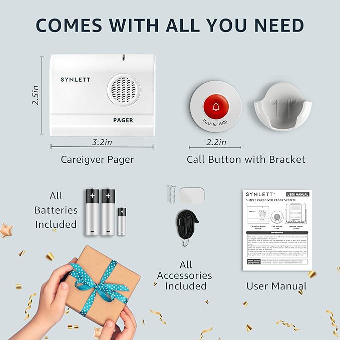 SYNLETT Call Button for Elderly and Caregiver Pager Portable SOS Alert System - Image 7
