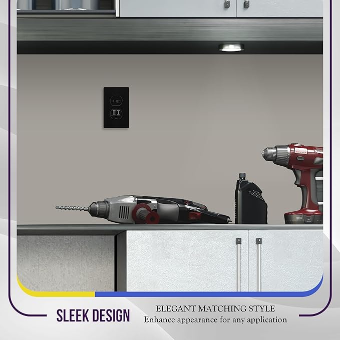 ENERLITES Screwless Duplex Wall Plate, Child Safe Receptacle Outlet Cover - Image 7