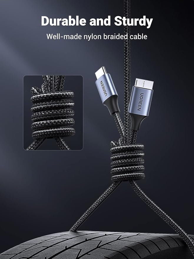 UGREEN 10 Gbps Micro B to USB C Hard Drive Cables, 3.3FT USB C to Micro B - Image 7