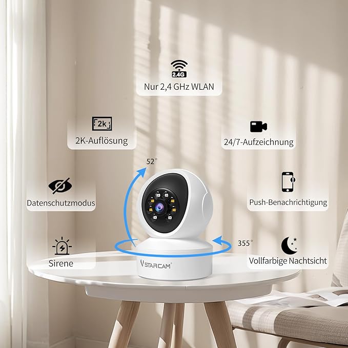 VSTARCAM 1080P One Lens Indoor Security Cameras Wireless WiFi, Color Night - Image 7