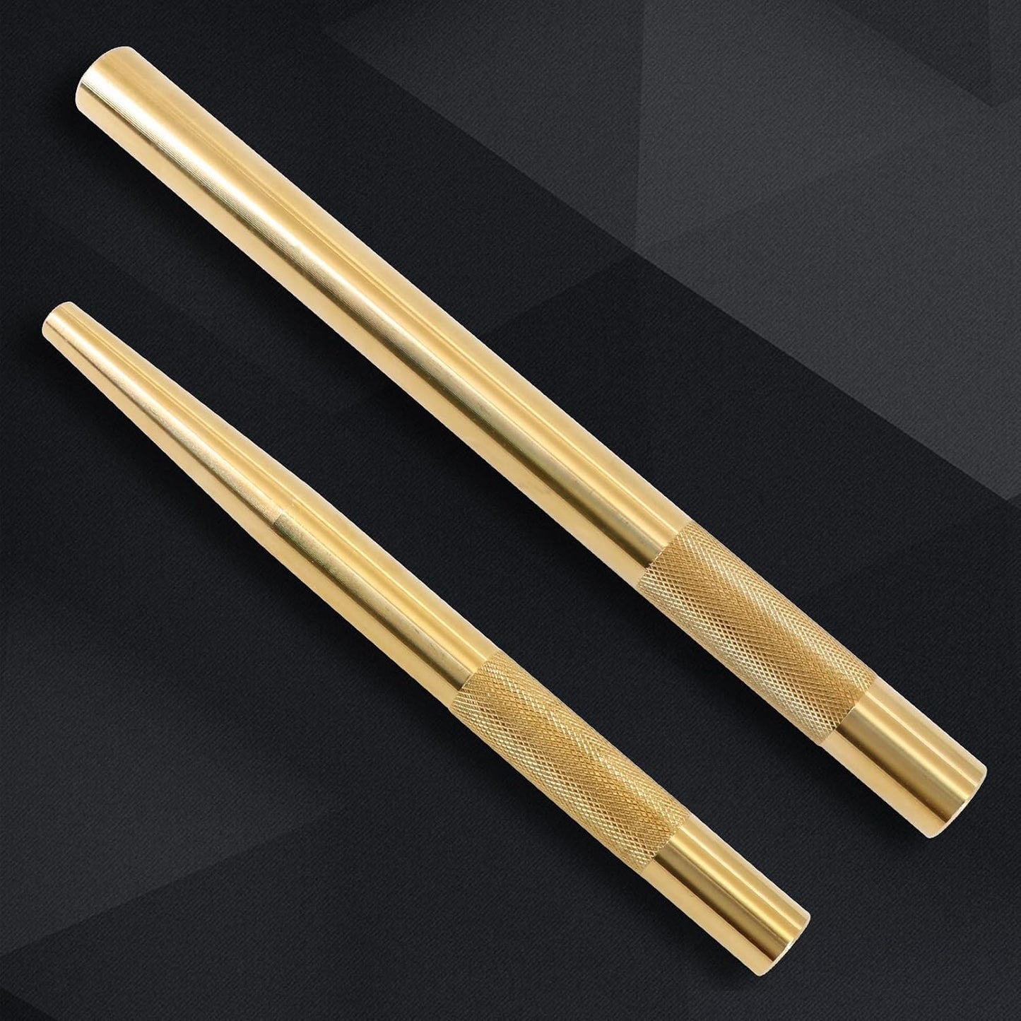 2 Pcs Brass Drift Pin Punch Set Hand Tool Punches 3/8in to 5/8in, 3/4in Mechanic’s Non-Marring Chisel Punches