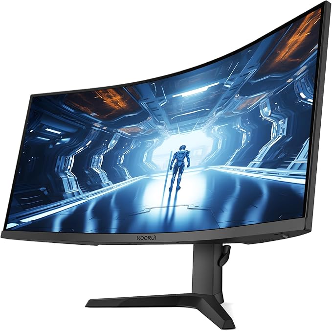 KOORUI 34-inch Curved Ultrawide WQHD 3440×1440 Gaming Monitor, 180Hz 1000R- - Image 12