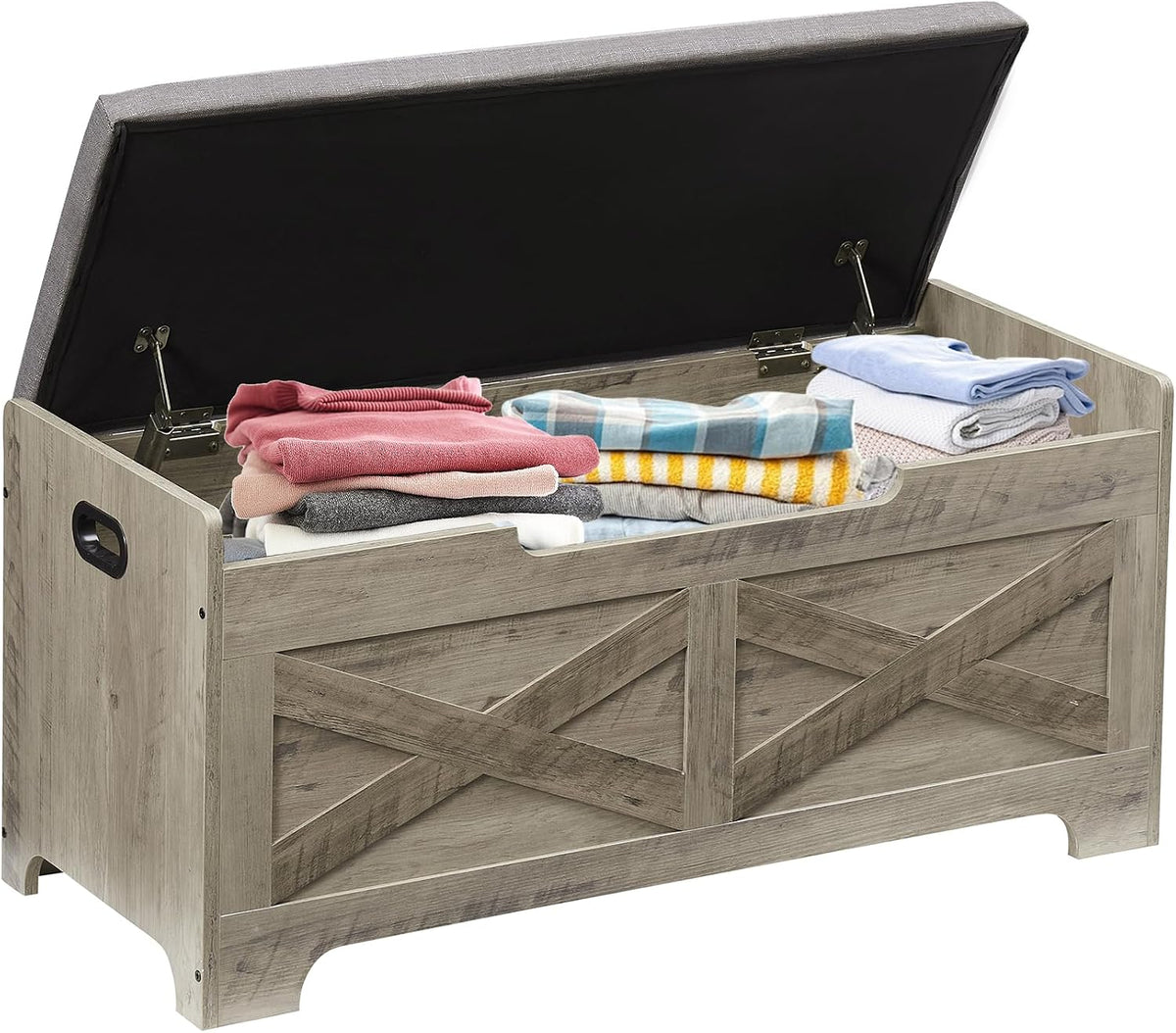 idealhouse 39.4" storage bench with 2 safety hinges, main product view