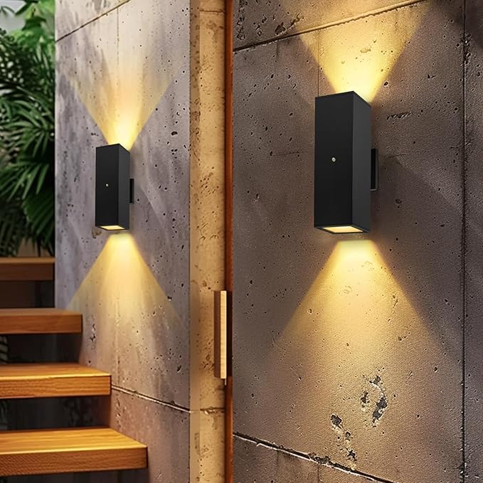MZLITI Modern Outdoor Wall Light Dusk to Dawn 2 Pack, Waterproof Matte Black - Image 8