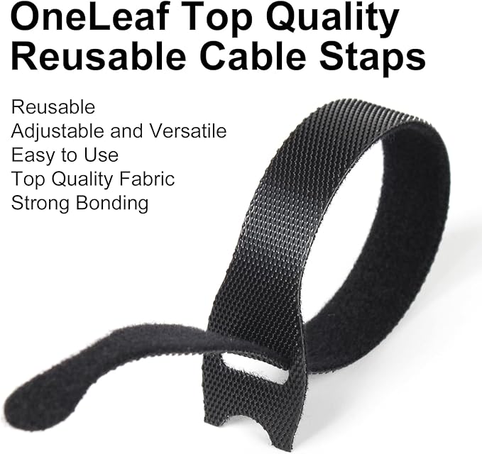 OneLeaf 110PCS Reusable Cable Ties, Adjustable 8-inch Cord Organizer Ties - Image 9