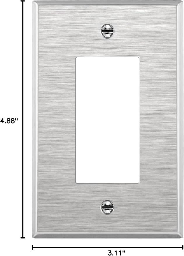 ENERLITES Decorator Switch or Outlet Metal Wall Plate, 430 Stainless Steel - Image 8