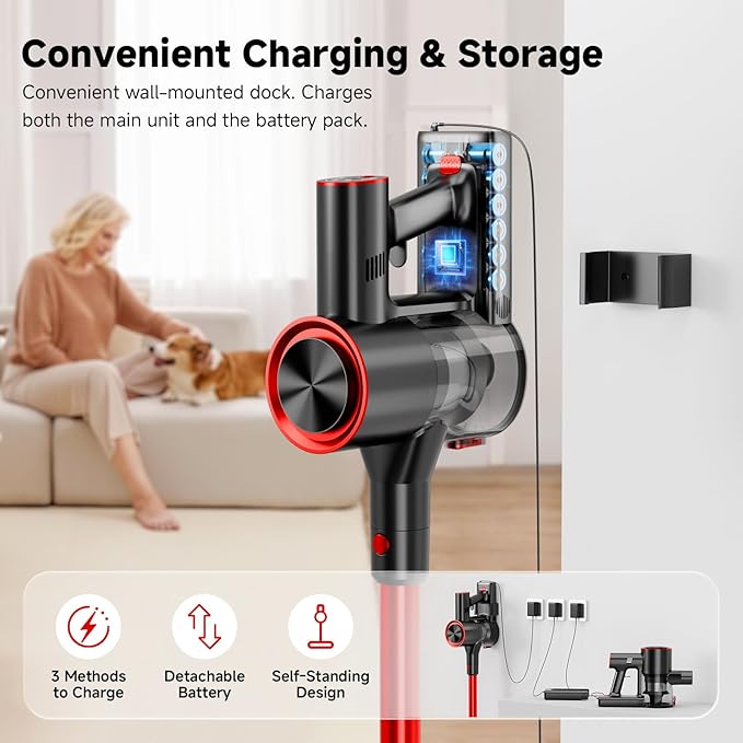 Clinkal Cordless Stick Vacuum Cleaner, 38Kpa Powerful Suction Vacuum Cleaner - Image 9