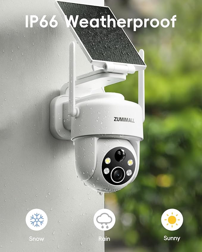 ZUMIMALL 2K Solar Security Cameras Wireless Outdoor | 360° PTZ View Control via - Image 9