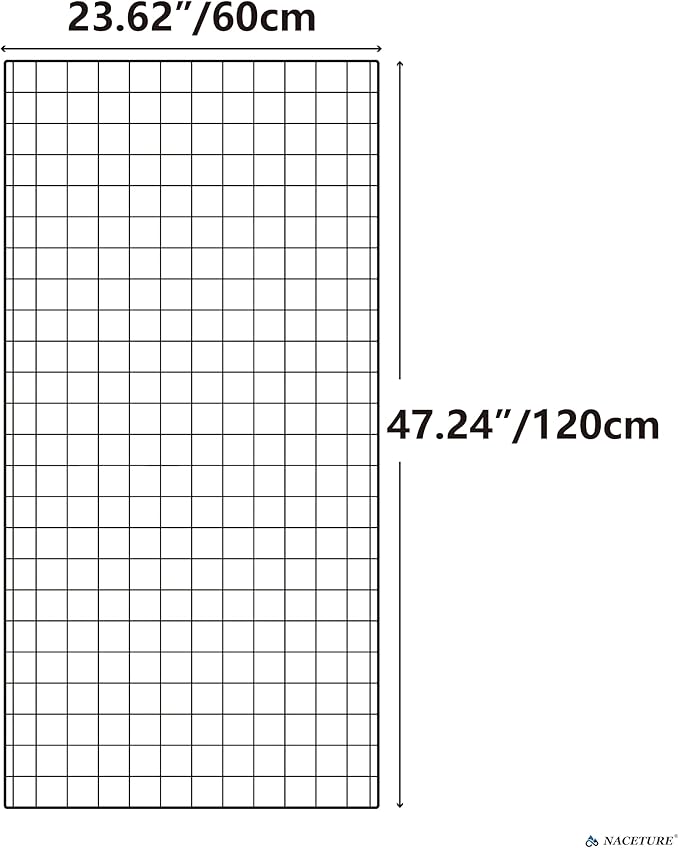 NACETURE Grid Wall Panels- 4 Pcs 2x4 ft Black Grid Wall Panel Display - Image 9