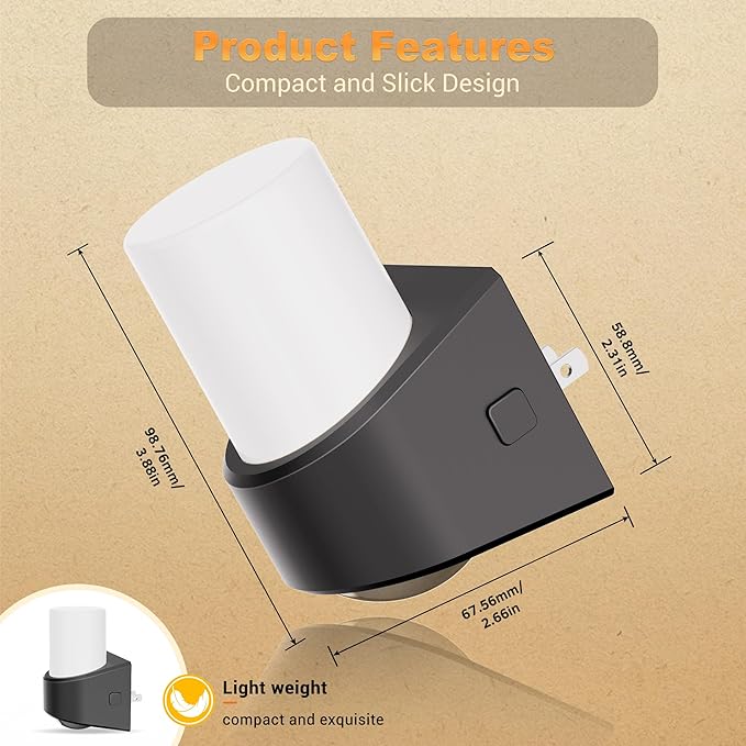 JandCase Amber Night Lights Plug into Wall, Decorative Night Light - Image 6