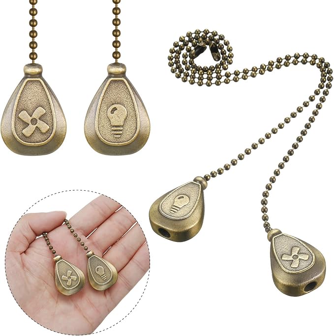 Patelai 4 Pieces Ceiling Fan Pull Chain Extender Ornament 12 Inch Ceiling Pull - Image 7