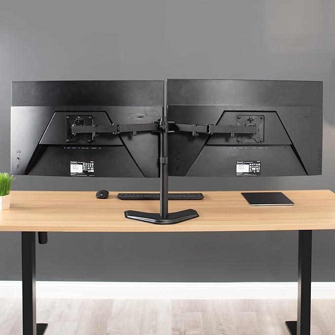 VIVO Dual LED LCD Monitor Mount, Free-Standing Desk Stand - Image 9