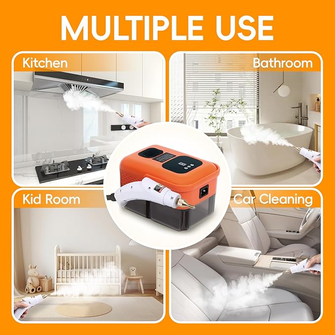Heavy Duty Handheld Steam Cleaner, 15s Heat-Up, 9-Level Adjustable 2500W - Image 7