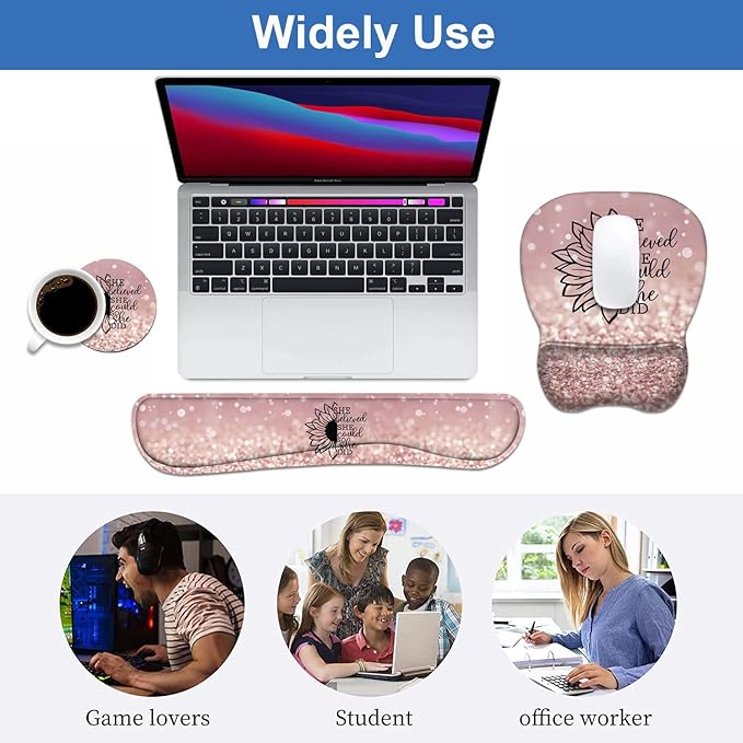 Mouse Pad Wrist Support and Keyboard Wrist Rest Set - Image 7