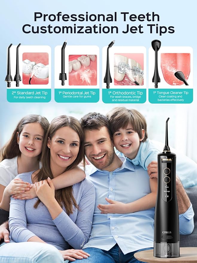COSLUS Portable Water Flosser for Teeth: 10 Pressure Settings Professional - Image 9