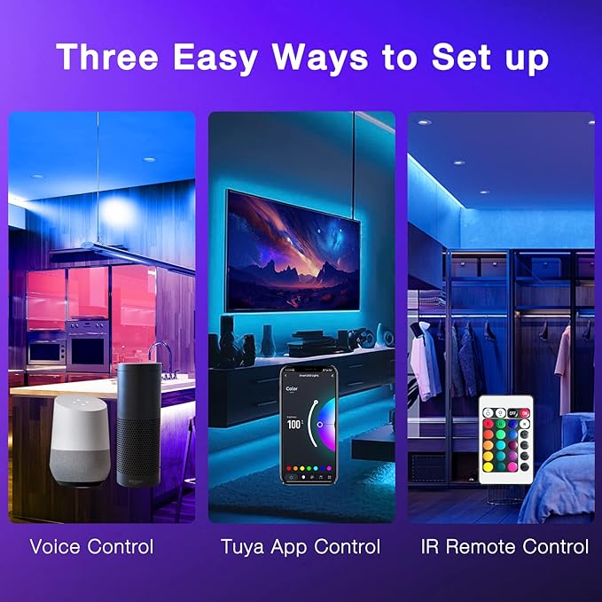 DAYBETTER Smart WiFi Led Lights 100ft, Tuya App Controlled Led Strip Lights - Image 5