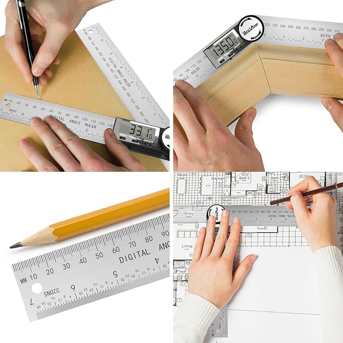 Digital Angle Finder Protractor, DEGLASERS Digital Protractor 7inch/200mm - Image 6