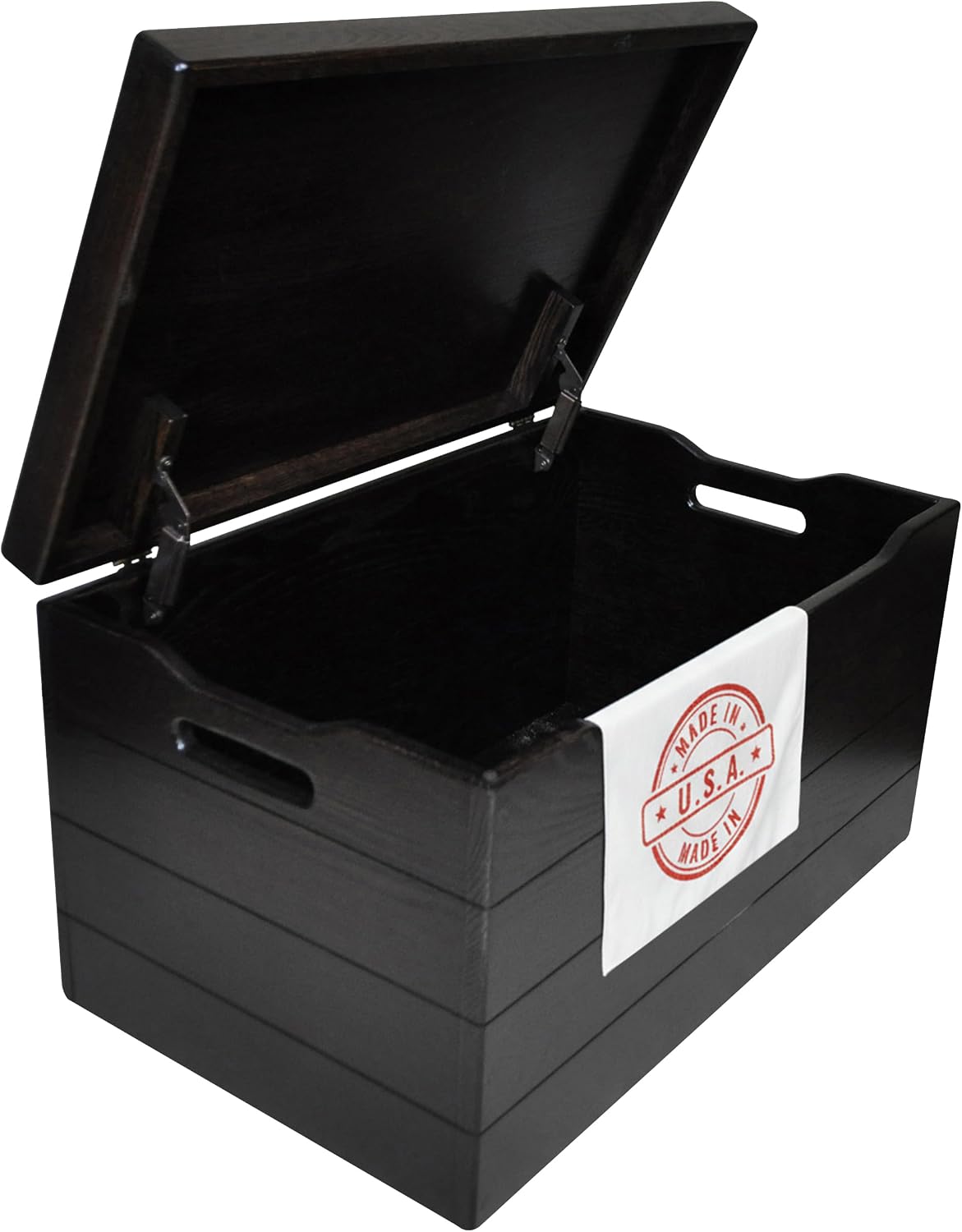 amish made wooden storage chest trunk box with, main product view