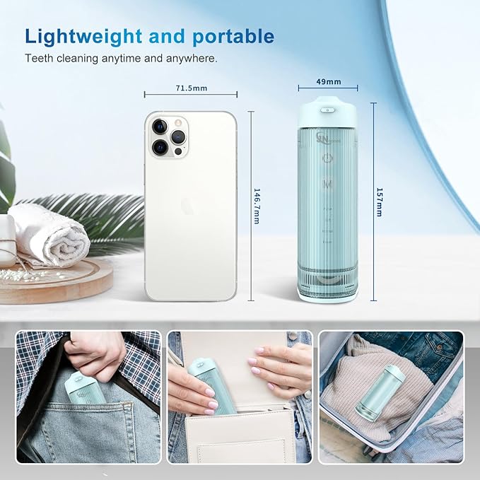 JNGOODS Mini Portable Water Flosser Oral Irrigator Water Teeth Cleaner Pick - Image 7