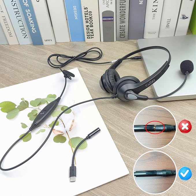 Callez Wired Computer Headset, 3.5mm/USB-C Headset - Image 7