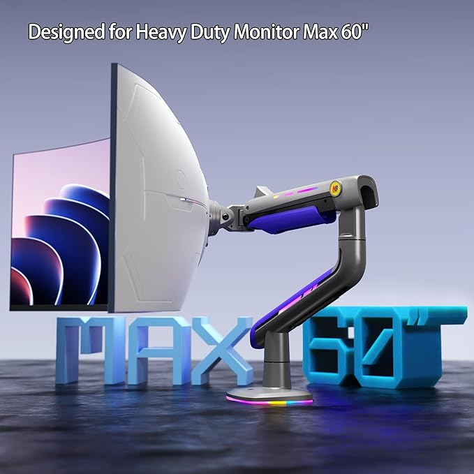 NB Gaming Monitor Arm or for 32 to 60 Inches Screen, Load up to 20 kg, VESA - Image 8