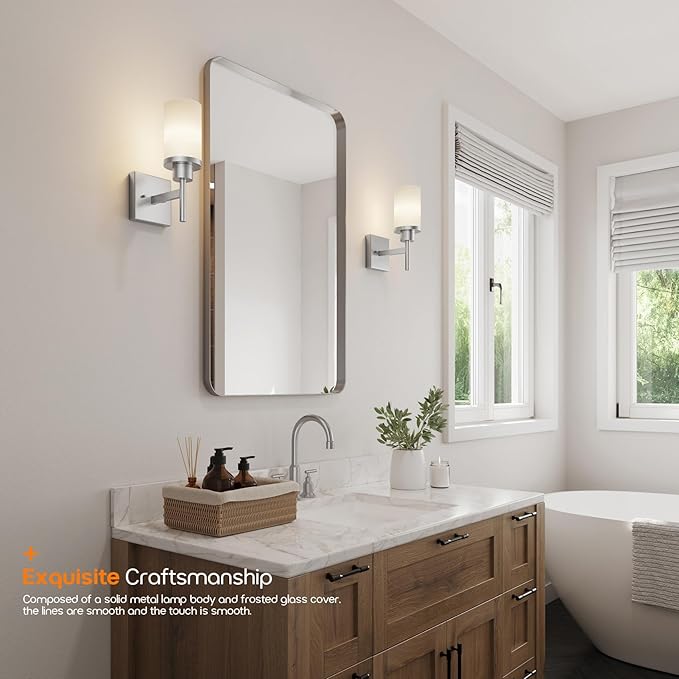 AONEON Bathroom Light Fixtures Brushed Nickel Vanity Lights - Image 8