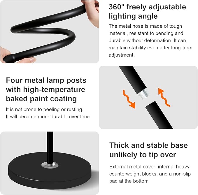dujunlinghang Bright LED Eye-Protecting Reading Floor Lamps Touch and Remote - Image 8
