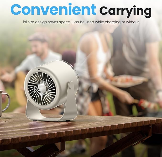 WSKEN Desk Fan with Battery Operated, Quiet Digital Display Portable Fan - Image 6