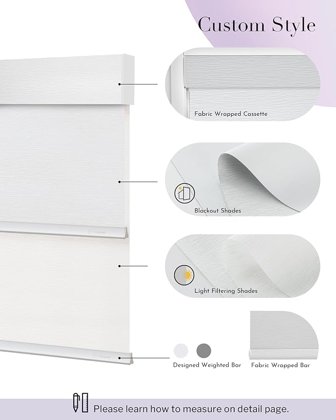 Graywind Motorized Dual Shades Smart Double Blinds Blackout and Light Filtering - Image 6