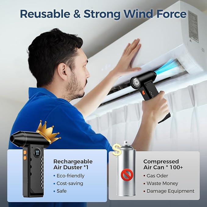 Compressed Air Duster, 150000RPM Electric Air Duster - Image 8