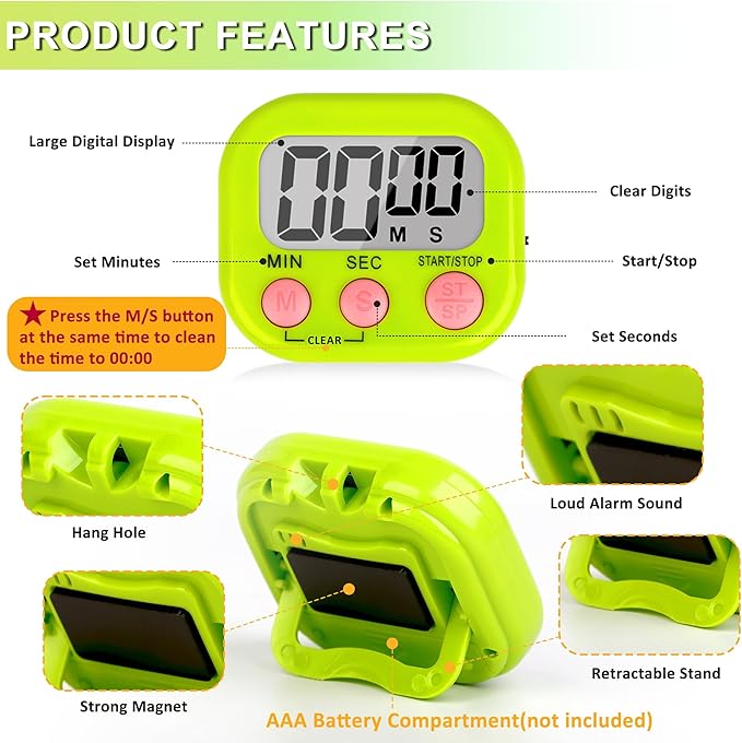 ZILLEEN Classroom Timer for Kids Teachers 2 Pack Digital Timers - Image 8