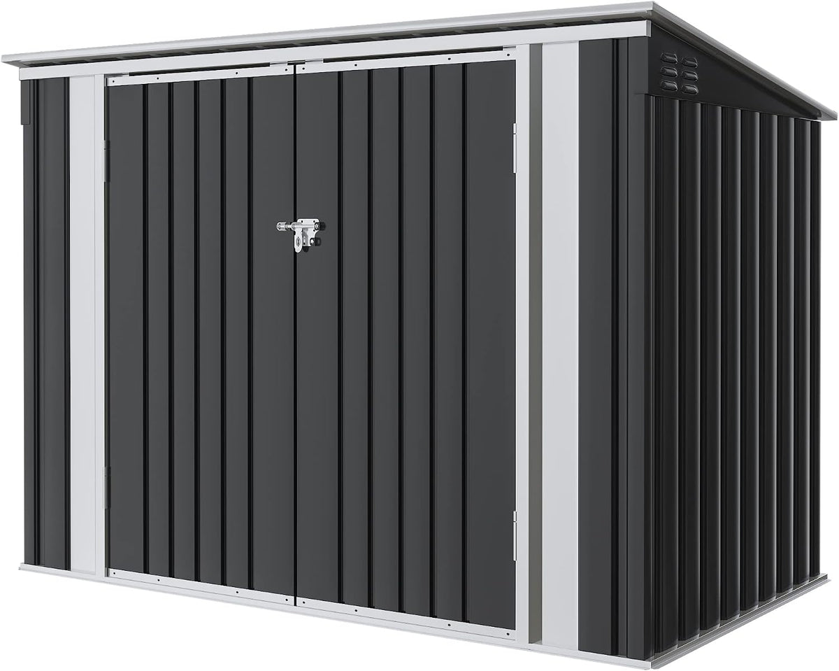 greesum 5.8x3.3 ft outdoor storage shed, black, main product view