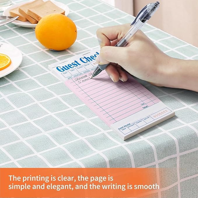 4 Pack Pink Guest Checks Books for Servers Server Note Pads, Waiter Checkbook - Image 7