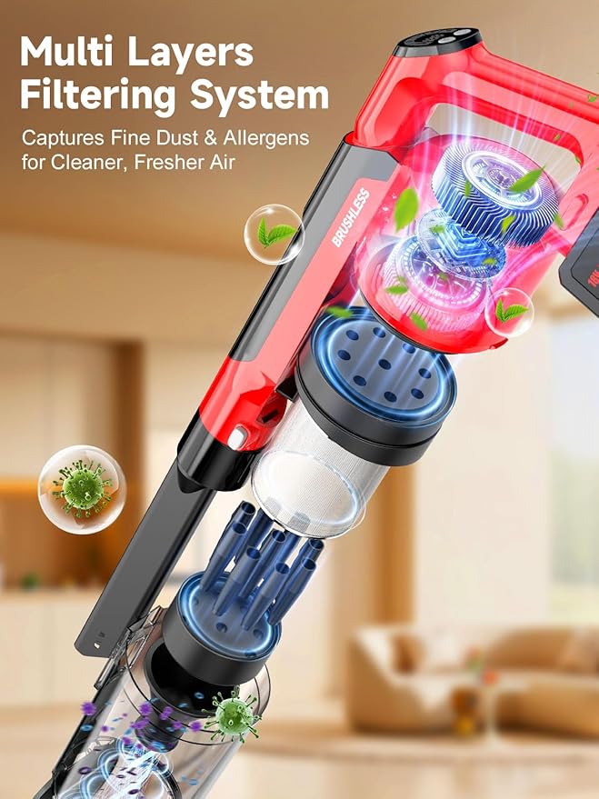 60KPa Cordless Vacuum Cleaner for Home, 700W Brushless Motor Handheld Vacuum - Image 9