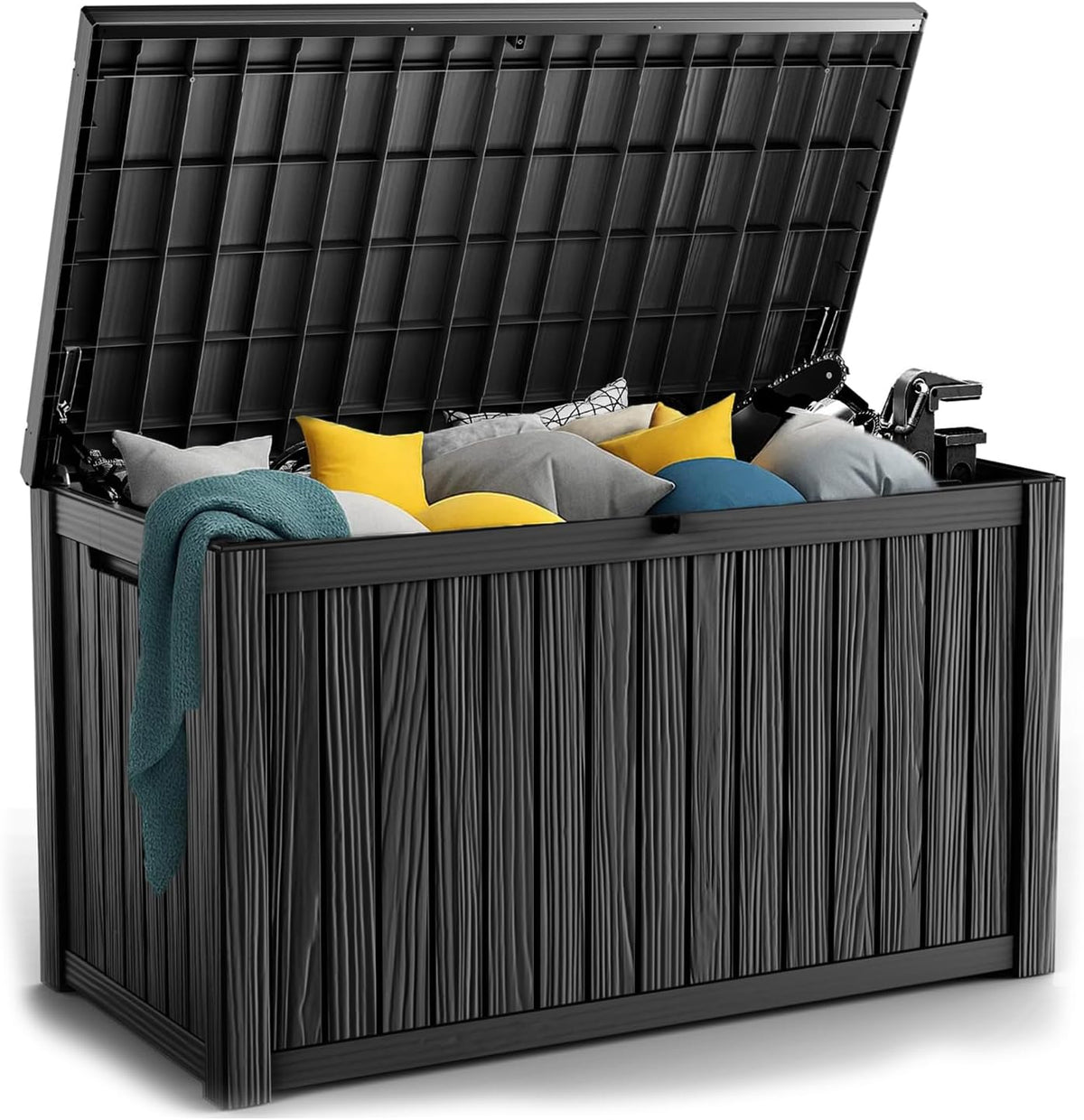 patiozen 180 gallon resin deck box, lockable patio, main product view