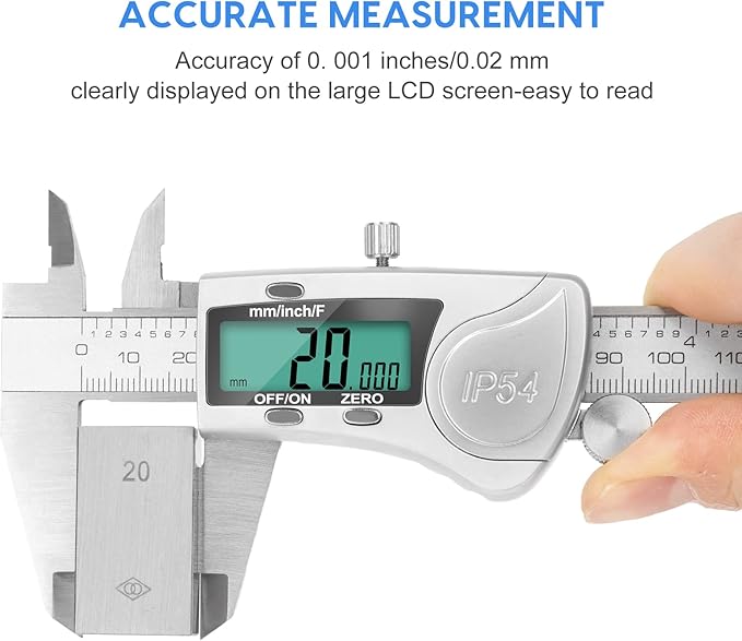 Digital Caliper Measuring Tool, IP54 Waterproof Electronic Micrometer Caliper - Image 7
