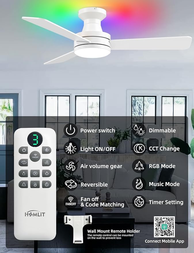 Homlit 42 inch RGB Ceiling Fan - Image 9