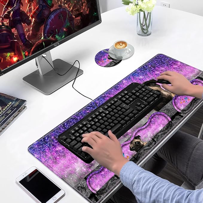 Ergonomic Keyboard Wrist Rest & Mouse Pad Wrist Rest Set, Large XXL Gaming Desk - Image 7