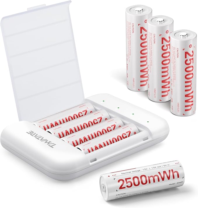Tanatare Rechargeable aa Batteries, 2500mWh Lithium aa Rechargeable Batteries - Image 7