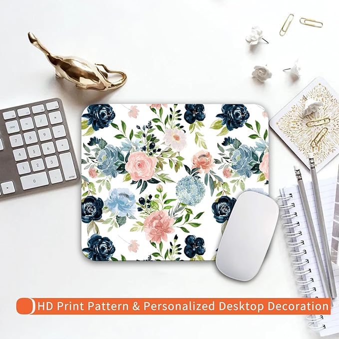 Armanza Square Mouse Pad Pretty Flowers, Personalized Premium-Textured Custom - Image 6