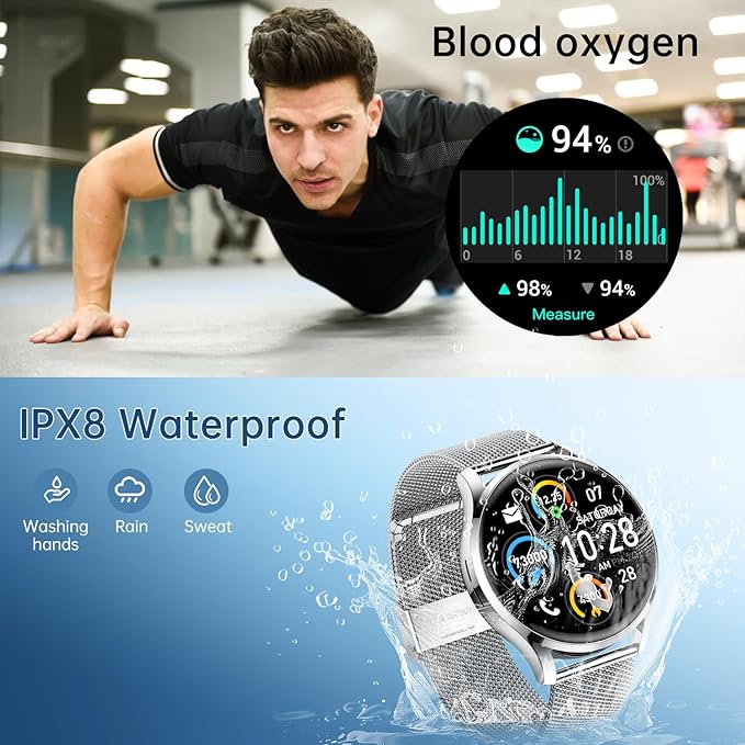 Smart Watch for Men Women Fitness: Waterproof Make/Answer Call Smart Watches - Image 7