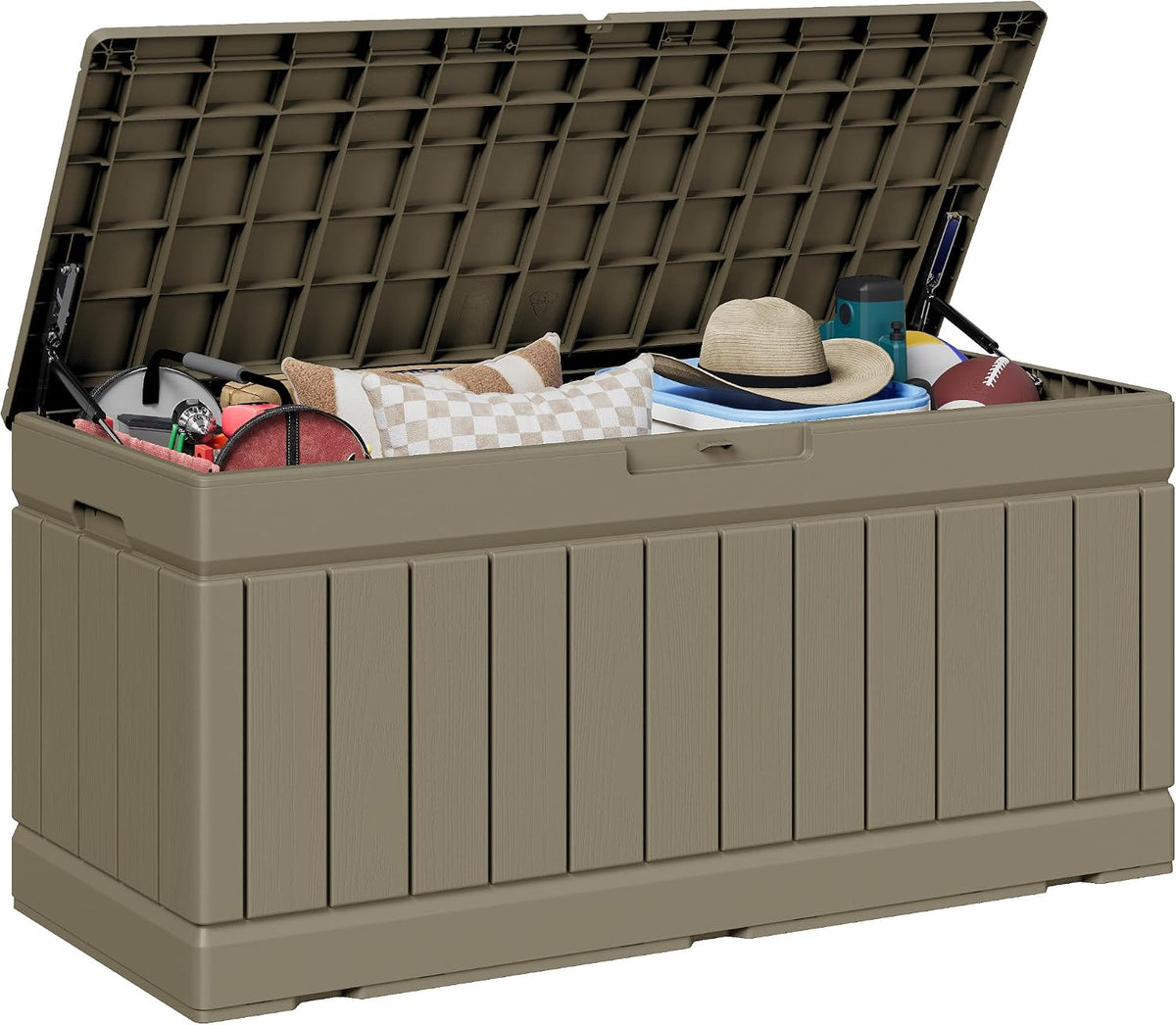 jummico 78 gallon deck box waterproof resin outdoor, main product view